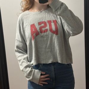 Gray USA with Red Lettering Croptop